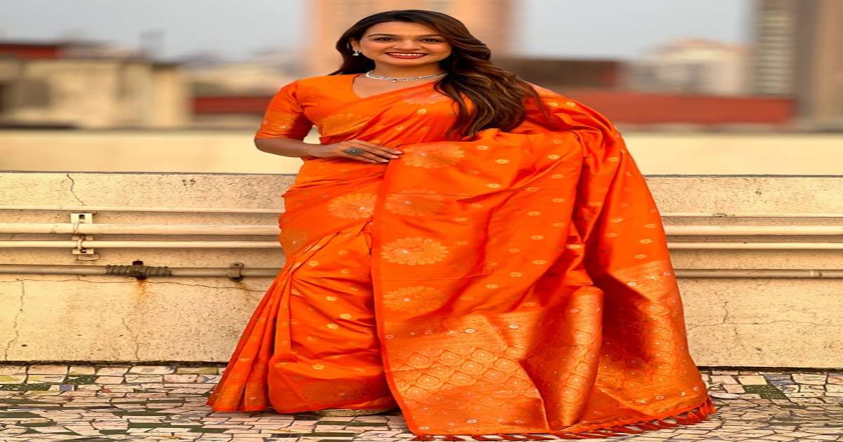 Shop Orange Moonga Soft Silk Banarasi Paithani online shopping Deals
